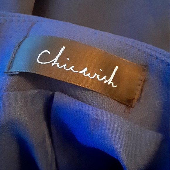 CHICWish Asymmetric Elegance Navy Black Bow Skirt - Picture 6 of 7